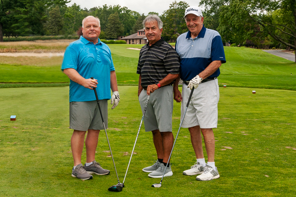 (l to r) CEO of Hospita Ed Coletti, James Pappalardo of the Hospital, Co-chair of the Golf Outing and HHHF board member Doug Katz and Howard Cross
